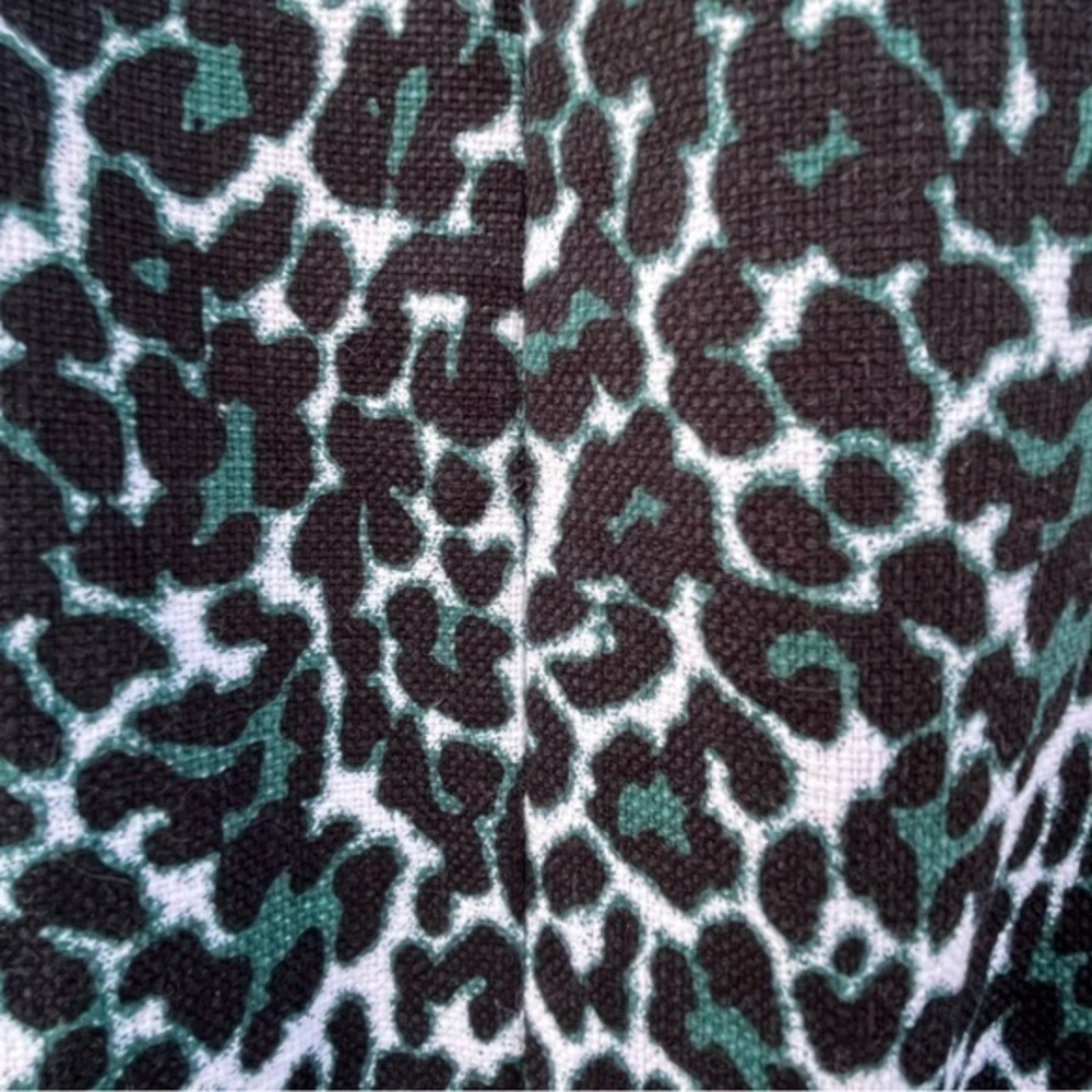 J. Crew Black Green Leopard Cheetah Animal Print Sheath Dress‎ 2 Excellent - Picture 6 of 12